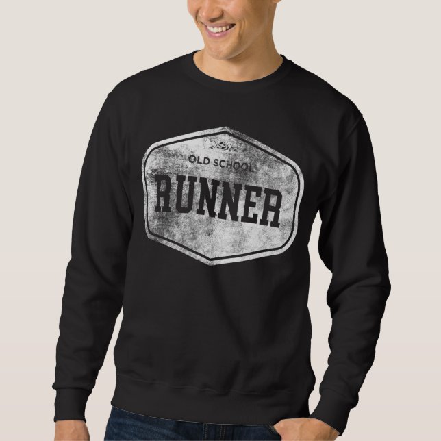 Old School Runner Trails Country Running Marathon Sweatshirt (Front)