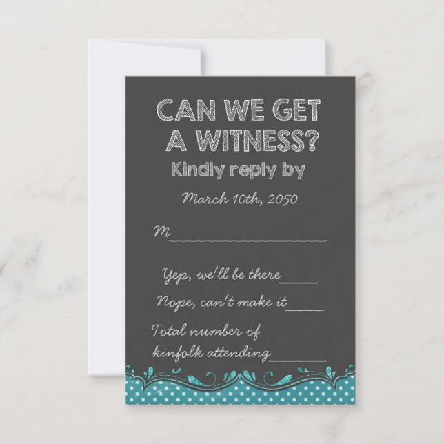 Old School Rustic Chalkboard Country Wedding RSVP (Front)