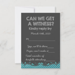 Old School Rustic Chalkboard Country Wedding RSVP Card