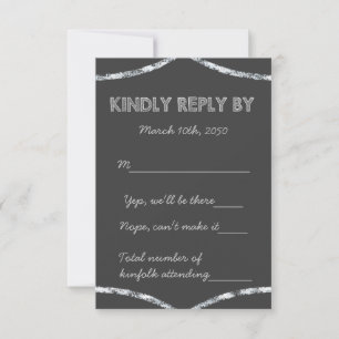 Old School Rustic Chalkboard Country Wedding RSVP Card