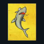 Old School Sailor Shark Postcard<br><div class="desc">First Mate Shark. Anchor Tattoo on fin,  pipe and sailor hat – true proper shark. Old school tattoo nautical design.</div>