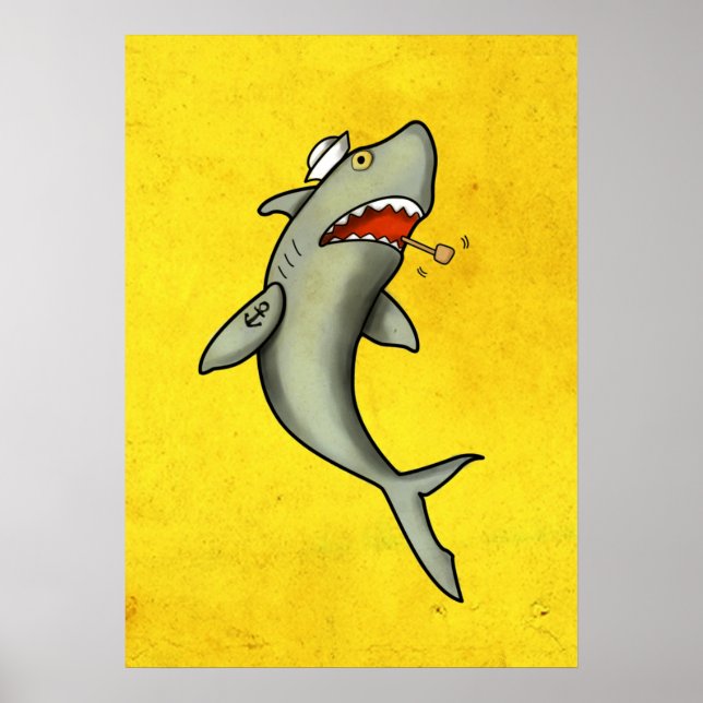 Old School Sailor Shark Poster (Front)