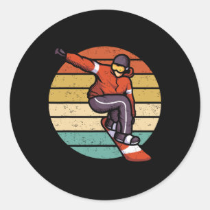 Old School Snowboarding - Snowboard Classic Round Sticker