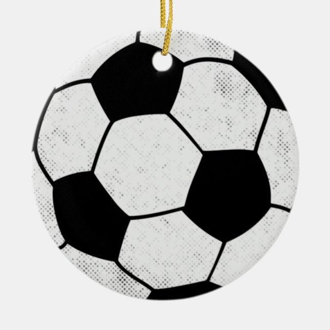 Old School Soccer Pitch Aesthetic Graphic Style Ceramic Ornament (Front)