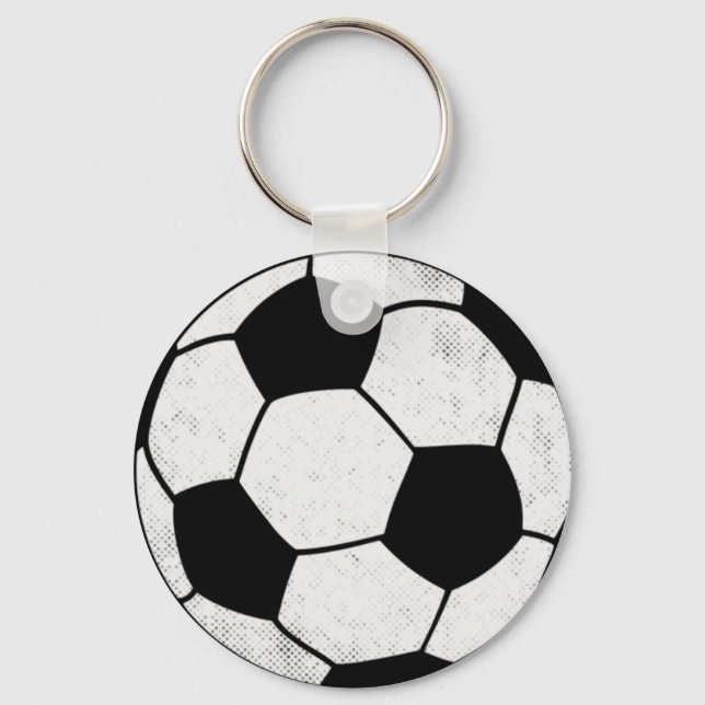 Old School Soccer Pitch Aesthetic Graphic Style Key Ring (Front)