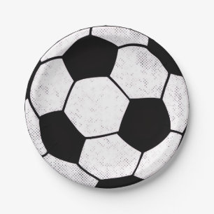 Old School Soccer Pitch Aesthetic Graphic Style Paper Plate