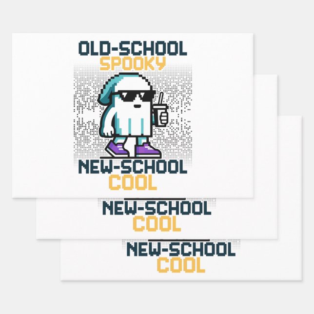 Old-School Spooky, New-School Cool Wrapping Paper Sheet (Set)