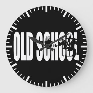 Old School Strength (Body building Motivation) Large Clock