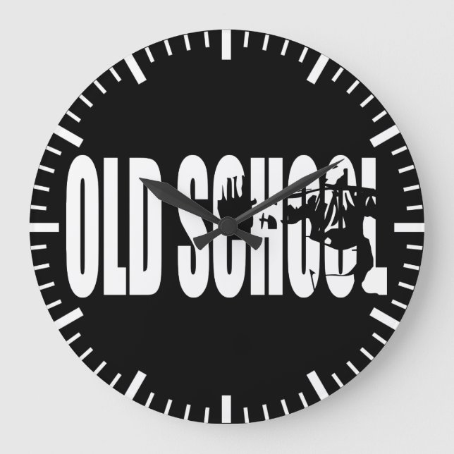 Old School Strength (Body building Motivation) Large Clock (Front)