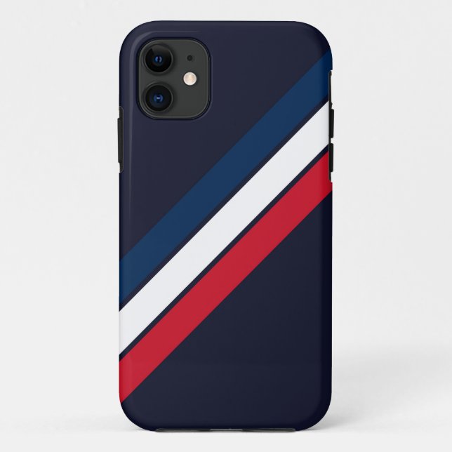 Old School Striped 70s 80s Retro Racing Stripes Case-Mate iPhone Case (Back)