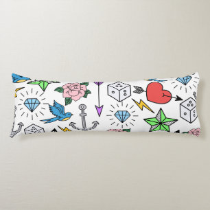 Old School Tattoo Body Cushion