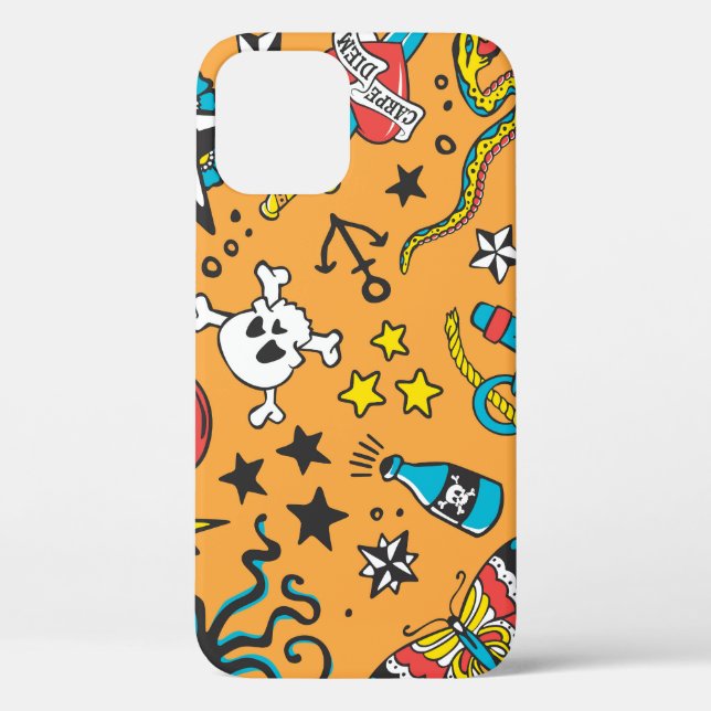 Old School Tattoo: Cute Seamless Case-Mate iPhone Case (Back)