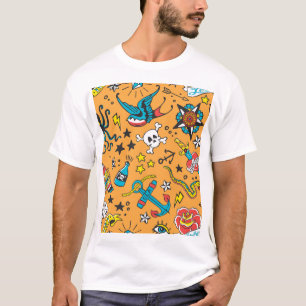 Old School Tattoo: Cute Seamless T-Shirt