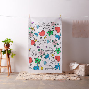 Old School Tattoo Fabric