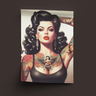 Old School Tattoo Girl Tissue Paper
