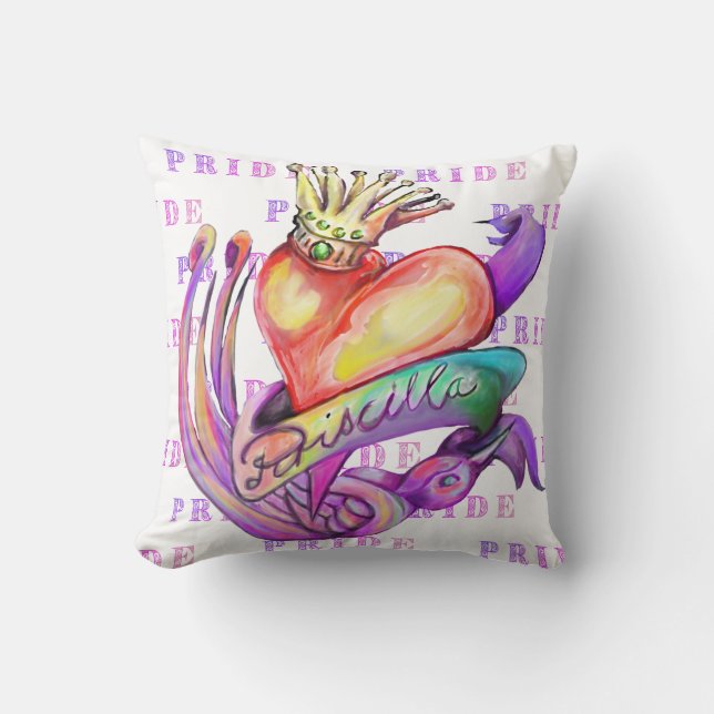 Old school tattoo in pride colours  cushion (Front)