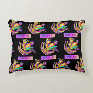 Old school tattoo in pride colours decorative cushion