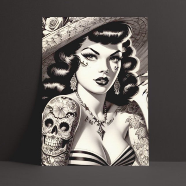 Old School Tattoo Pinup Postcard (Creator Uploaded)