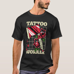 Old School Tattoo Worker Vintage Tattoo Artist Ret T-Shirt