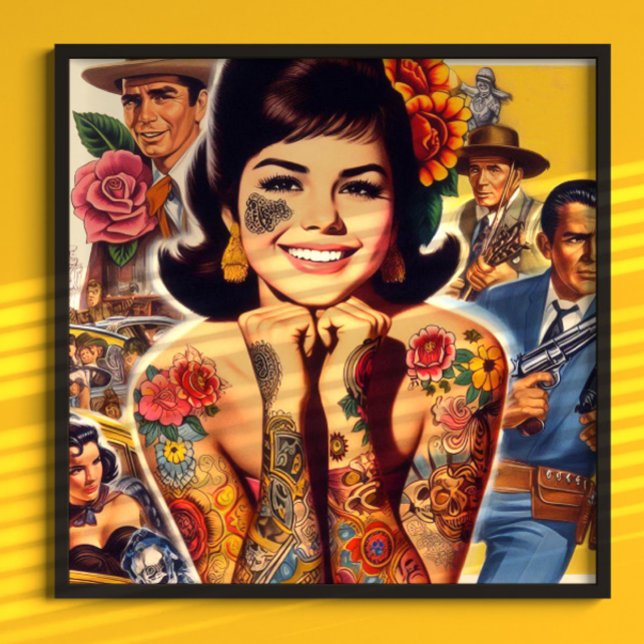 Old School Tattooed Girl Poster (Creator Uploaded)