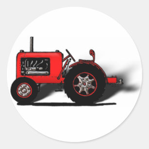 Old School Tractor Classic Round Sticker