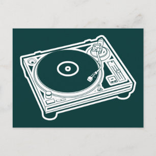 Old School Turntable Postcard