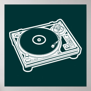 Old School Turntable Poster