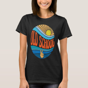 Old School Vintage Sunset Old School Groovy Tie D T-Shirt