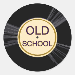 Old School Vinyl Classic Round Sticker