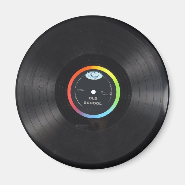 old school vinyl magnet (Front)