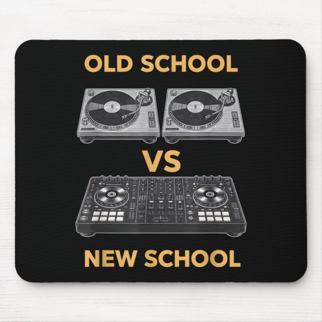 Old school vs new school dj turntable vs controlle mouse pad (Front)