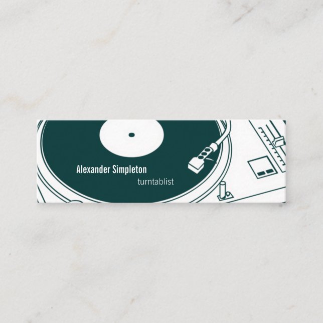 Old School Wax / Turntable Mini Business Card (Front)