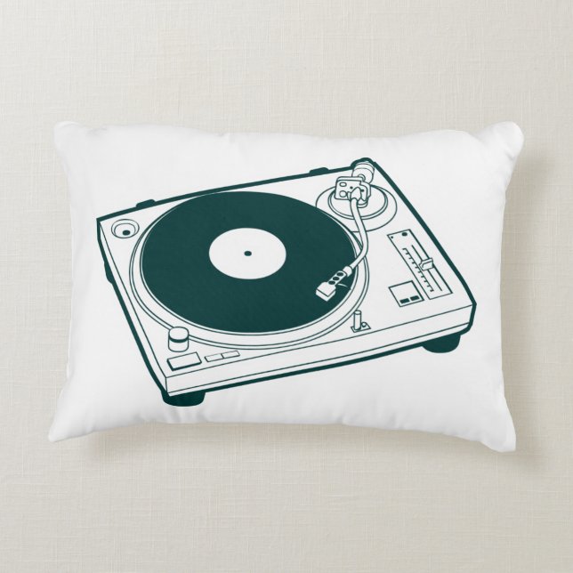 Old School Wax (Vinyl) Turntable Decorative Cushion (Back)