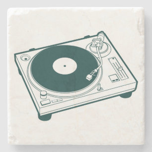 Old School Wax (Vinyl) Turntable Stone Coaster