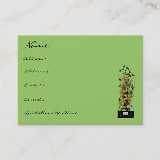 Old School with  Boom Box -Distressed Grunged Font Business Card (Front)