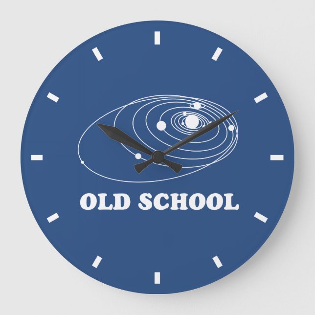 Old Scool Solar System Large Clock (Front)