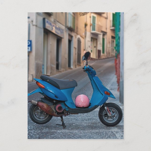 Old Scooter in Italy | Blue scooter | Postcard (Front)