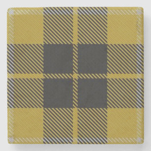 Old Scots Tavern Clan Barclay Yellow Tartan Stone Coaster