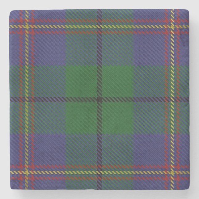 Old Scots Tavern Clan Carmichael Tartan Stone Coaster (Front)