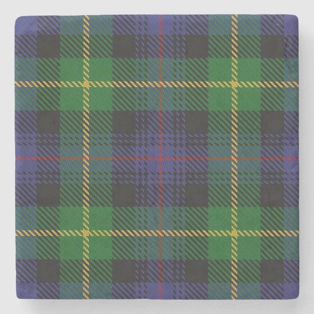 Old Scots Tavern Clan Farquharson Tartan Stone Coaster (Front)
