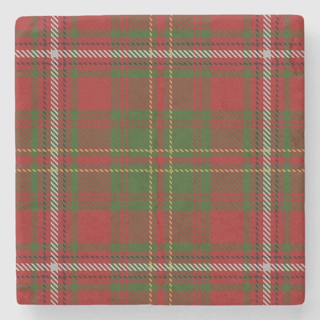Old Scots Tavern Clan Hay Tartan Stone Coaster (Front)