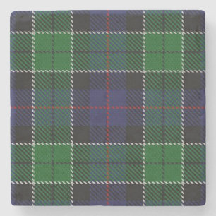 Old Scots Tavern Clan Leslie Hunting Tartan Stone Coaster