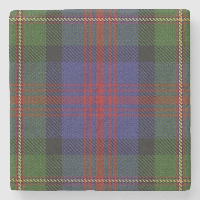 Old Scots Tavern Clan MacLennan Tartan Stone Coaster (Front)