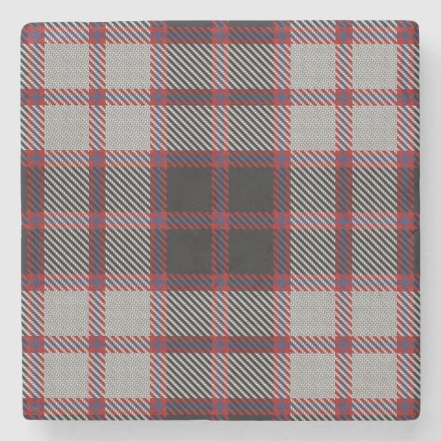 Old Scots Tavern Clan MacPherson Tartan Stone Coaster (Front)