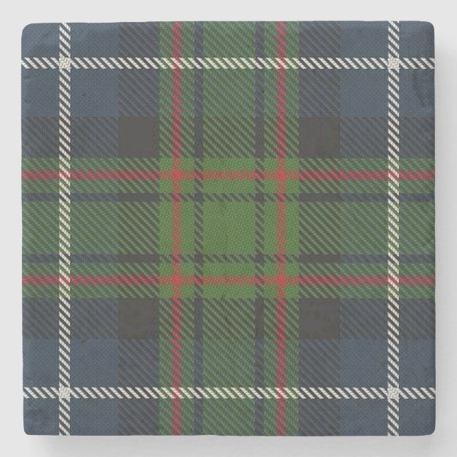 Old Scots Tavern Clan MacRae Hunting Tartan Stone Coaster (Front)