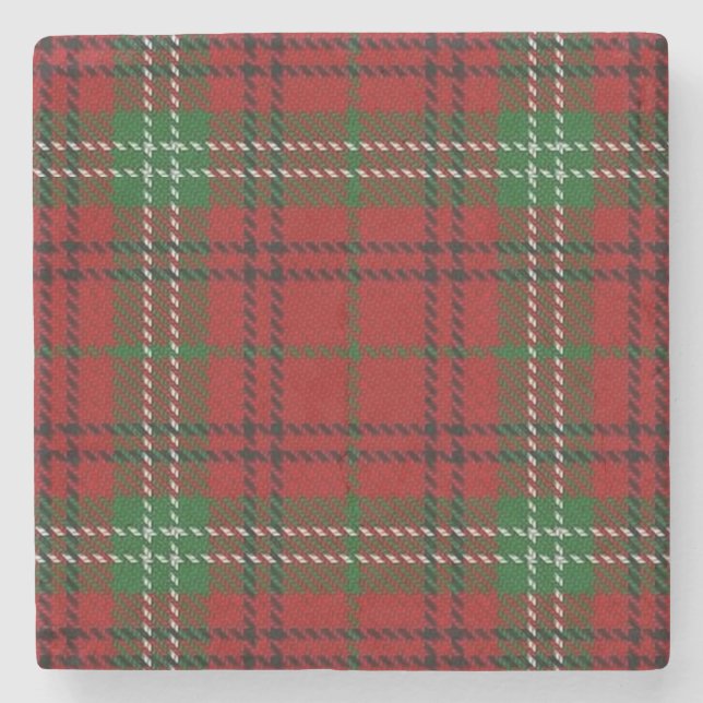Old Scots Tavern Clan Morrison Tartan Stone Coaster (Front)