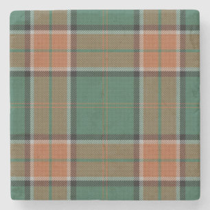 Old Scots Tavern Clan Pollock Tartan Stone Coaster