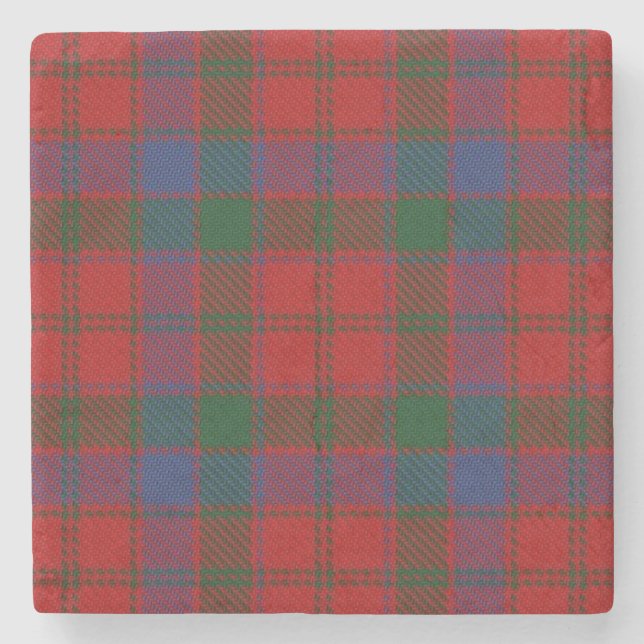 Old Scots Tavern Clan Robertson Tartan Stone Coaster (Front)
