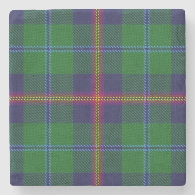 Old Scots Tavern Clan Young Tartan Stone Coaster (Front)