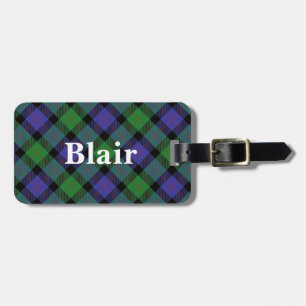 Old Scotsman Clan Blair Tartan Luggage Tag
